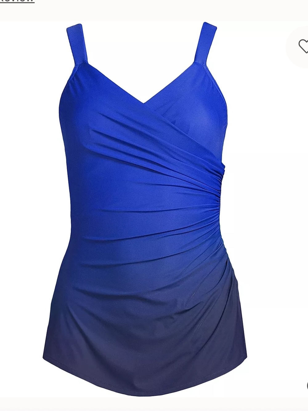 Lands’ End v neck slendersuit skirted low leg